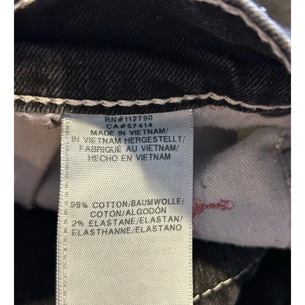 True Religion Ricky Flap‎ Relaxed Straight Denim Black Jeans Men's Sz 36